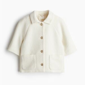 H&M Size Small women cream coat NWT with gold buttons